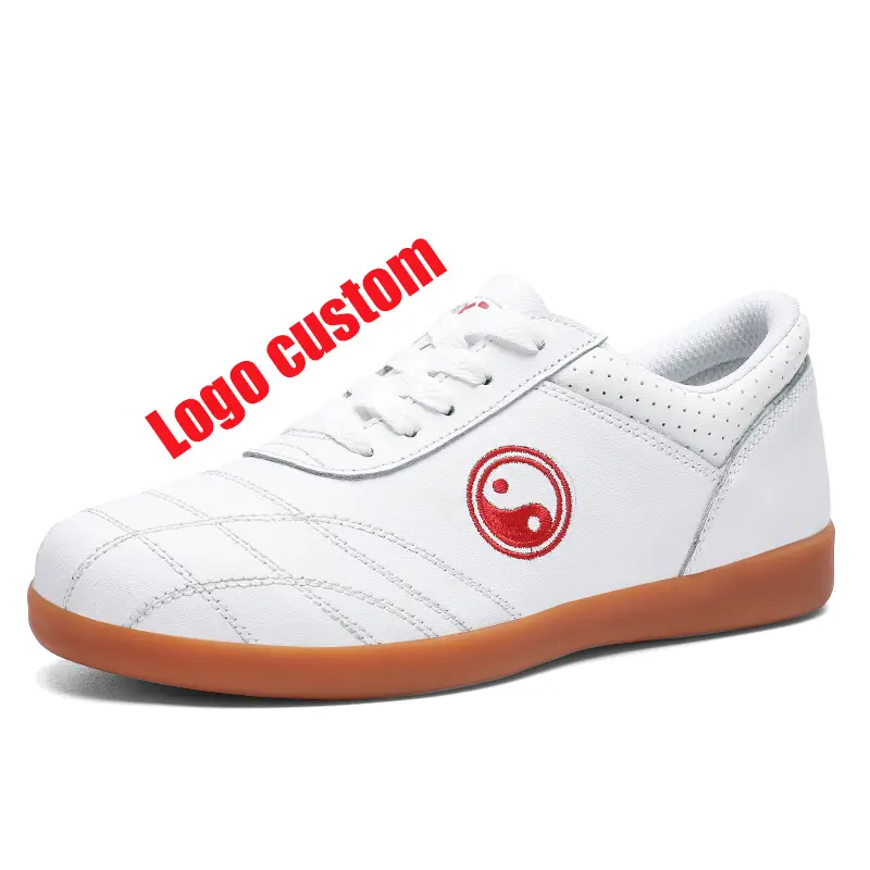 Benutzer definiertes Logo Chinesische Kung Fu Wushu Schuhe Echtes Leder Wushu Sneakers Männer Taichi Sport Kampfkunst Schuhe