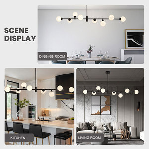 Lámpara Colgante de Cristal de Diseño Nuevo de Fábrica, 8 Luces, Lámpara Colgante <span class=keywords><strong>LED</strong></span> para <span class=keywords><strong>Cocina</strong></span>, Dormitorio, Comedor - Product Image 6