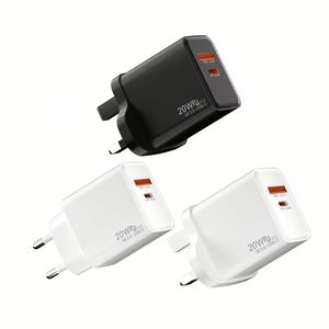 Cargador de Teléfono USB C PD de 20 W para EE. UU., UE y Reino Unido, Cargador de Pared USB Tipo C, Bloque de Carga de Viaje A+C - Product Image 1