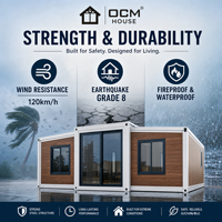 Maison conteneur extensible de luxe OCM 20 pieds, maison modulaire préfabriquée moderne à 2 chambres pour la Nouvelle-Zélande, mini-maison portable