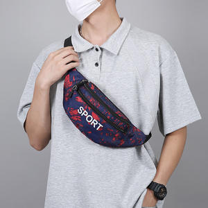 Nueva Riñonera Deportiva para Hombre con Patrón de Letras Azules, Bolsa de Pecho Ajustable con Bolsillo para Teléfono Celular, para Senderismo y Uso Diario - Product Image 2