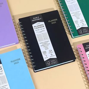 2025 PP Hardcover Weekly Monthly Daily Planner <b>Notebook</b> with Calendar A5 Spiral Journal <b>Notebooks</b> for Students - Product Image 4