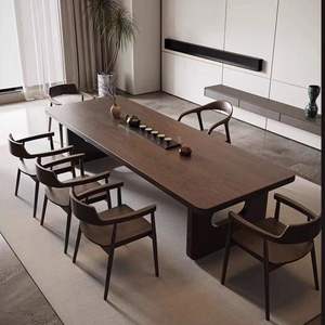 Juego de Mesa de Té de Madera Maciza Estilo Chino, Mesa Rectangular Resistente para Conferencias, Uso en Oficina y Hogar - Product Image 2