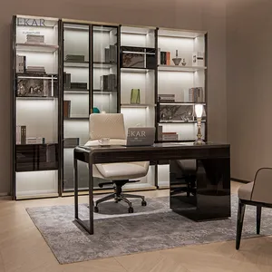 Holz-Heimbüro-Study-Computer-Schreibtisch Bürotisch modernes Design mit Schublade ebony schwarzer Bürotisch