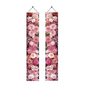 Bannière de porte personnalisée en tissu polyester tricoté de haute qualité à prix de gros, impression par sublimation, décorations de porte - Product Image 1