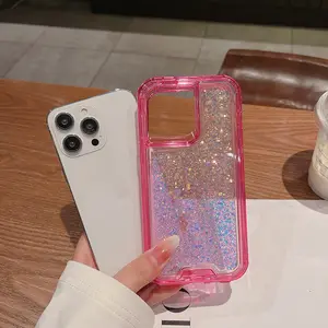 Funda de teléfono Triple con pegamento brillante para Tecno Spark 20 Pro/Spark 20C Funda de teléfono con diseño híbrido de 3 capas a prueba de golpes de tres capas