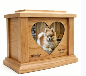 Wooden <strong>Pet</strong> Cremation Urn with Heart Photo Frame Custom Engraved Name Personalized Dog Cat Ashes Funeral <strong>Memorial</strong> Keepsake <strong>Box</strong> - Product Image 4