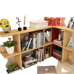 Small Table DIY Table Boxes Bookshelf,simple Wooden <strong>Book</strong> <strong>Shelf</strong> <strong>on</strong> Desk - Product Image 1