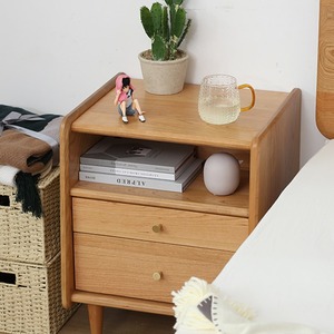 Cherry Wood Solid Wood Nightstand Nordic Style Bedroom Storage Cabinet Small Apartment Modern <b>Bedside</b> Table - Product Image 3