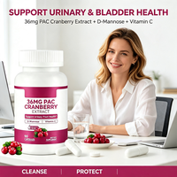 90 capsules de canneberge, capsules de D-mannose 36 mg, extrait de canneberge PAC avec vitamine C, soutien à la santé urinaire des femmes