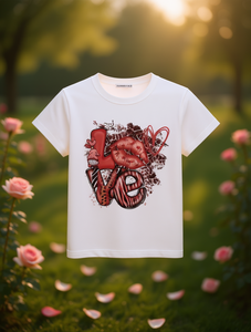 T-shirt con stampa Love Letter Design da donna, manica corta, girocollo, casual, in jersey di cotone, moda primavera estate - Product Image 2