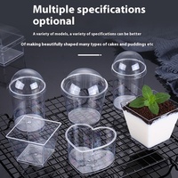 Tasse à mousse en plastique jetable transparente de 115ml tasse à dessert en gelée carrée épaissie pour thé au jus de chocolat-Pack personnalisé