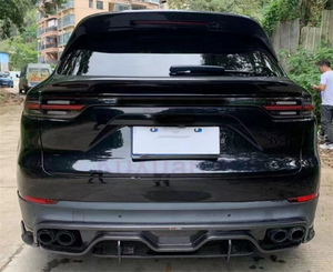 Pour le Porsche <span class=keywords><strong>Cayenne</strong></span> 9Y0 <span class=keywords><strong>SUV</strong></span> style TK pare-chocs arrière en fibre de carbone diffuseur arrière kit carrosserie pare-chocs avant bord jupes latérales - Product Image 5