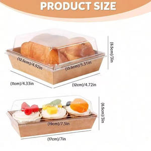 Cajas de Charcutería con Tapas Transparentes, Contenedor Desechable para Alimentos, Cajas de Kraft para Postres, Panadería, Sándwiches, Galletas, <span class=keywords><strong>Sushi</strong></span>, Pasteles - Product Image 6