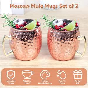 Juego de Tazas de Cobre Moscow Mule al por Mayor, Tazas de Cerveza de Acero Inoxidable con Recubrimiento Dorado, Aislamiento Térmico al Vacío, para Fiestas, con Logotipo Personalizado - Product Image 5