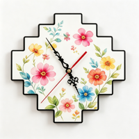 Horloge murale carrée vierge en MDF pour sublimation, personnalisable, écologique, mécanique, contemporaine, pour salon - Grande Vente