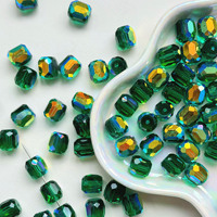 Vente en gros de perles en vrac scintillantes de 8mm de haute transparence perles de verre cylindrique à facettes pour la fabrication de bijoux à bricoler soi-même