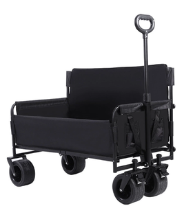 Chariot tout-terrain robuste en acier inoxydable, pliable, avec siège de camping, chariot utilitaire pour pique-niques en plein air, plages - Product Image 1