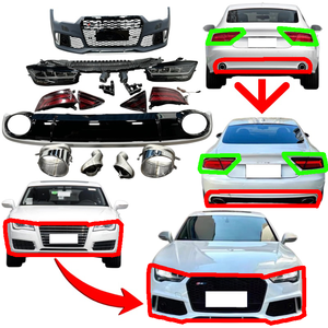 ชุดแต่ง RS7 สำหรับ Audi A7, S7  ประกอบด้วยกันชนหน้า, ไฟหน้า LED matrix, ไฟท้าย, กระจังหน้า, สปอยเลอร์หลัง, <span class=keywords><strong>ราคา</strong></span>พิเศษ - Product Image 1