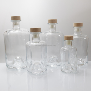 Botellas de Vidrio Premium para Farmacia de 100ml, 250ml, 375ml, 500ml, 750ml, 25cl, 50cl, 75cl, Transparentes, para Licores y Bebidas Espirituosas, con Corcho - Product Image 1