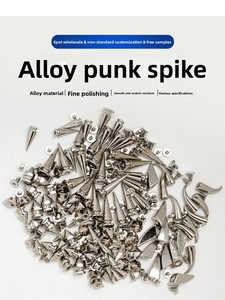 アイアンシルバーコーンねじリベット,革製靴バッグ衣服パンクスパイククール装飾ネイルバックルニッケルフリー12mm - Product Image 2