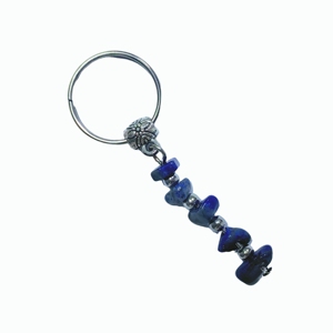 Handmade <b>Lapis</b> <b>Lazuli</b> Gravel Keychain Natural Blue Gemstone Chip Key <b>Ring</b> for Bag & Car Spiritual Gift - Product Image 4