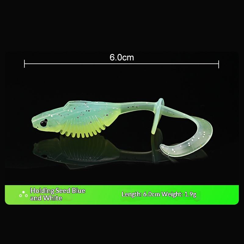 ปลาบิดสีฟ้าและดอกไม้พร้อมเมล็ด