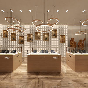 Le strisce principali superiori moderne di fascia alta progettano l'armadietto di esposizione dei gioielli della vetrina di vetro di legno per il negozio di marca - Product Image 2