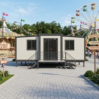 Maison conteneur de luxe à double aile extensible, bureau modulaire, design ferme préfabriqué, logement préfabriqué en kit