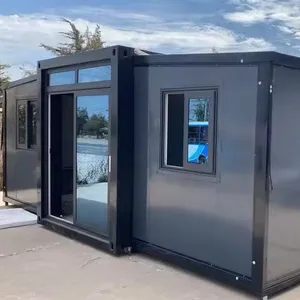 Rumah kontainer perpanjang lipat prefabrikasi isolasi rumah kabin panel sandwich
