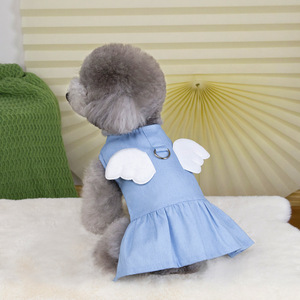 Grazioso Vestito in Denim con Ali <span class=keywords><strong>d</strong></span>'<span class=keywords><strong>Angelo</strong></span> per Animali Domestici, con Anello a <span class=keywords><strong>D</strong></span> e Imbracatura Regolabile, per Cani e Gatti di Piccola Taglia, <span class=keywords><strong>Abbigliamento</strong></span> Estivo da Principessa - Product Image 6