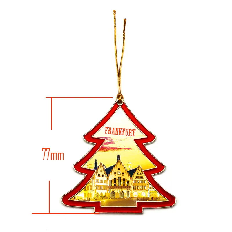 Albero di natale personalizzato decorazione da appendere in metallo sublimazione spazi vuoti ornamenti di natale ciondolo natalizio