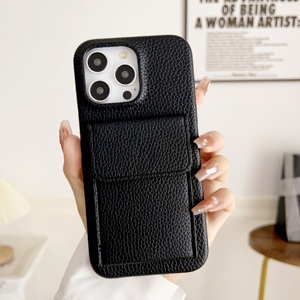 Lychee PU Leather Slim Fit Phone Back Cover for iPhone 12 13 14 15 16 17 Promax Shockproof <strong>Smartphone</strong> Phone Case with Wallet <strong>Bag</strong> - Product Image 4