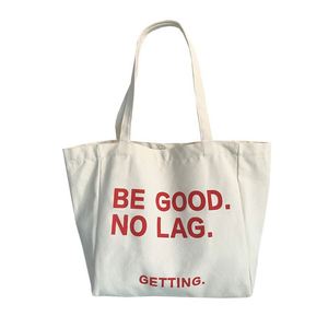 Customized Print Letter Logo <b>Folding</b> Large Capacity Canvas Tote <b>Bag</b> for Female College Students Daily Use - Product Image 1
