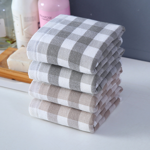 Toalla Cuadrada Mini a Cuadros de Algodón 100% Teñido con Hilo Premium, 34x34cm, Sin Bucle de Torsión, Suave, de Secado Rápido, Ecológica, para Hogar Nórdico - Product Image 3