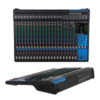 Console de mixage professionnelle à 24 canaux, performance sur scène, conférence, contrôle multicanal, réverbération numérique
