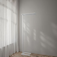 Lampe sur pied moderne en aluminium à LED, hauteur réglable, 4000K, commande tactile, CRI 98, 5000 lumens, abat-jour blanc, lampe sur pied pour hôtel