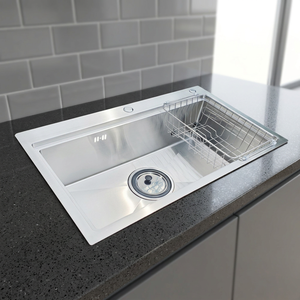 Fregadero de Cocina de Acero Inoxidable de Primera Calidad, de un Solo Tazón, Duradero, Resistente a los Arañazos, Diseño Moderno, Fácil de Limpiar, para el Hogar - Product Image 1