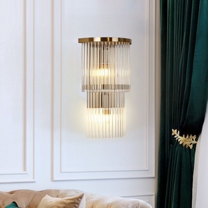 หรูหราเหล็กคริสตัล LED โคมไฟติดผนังการออกแบบที่ทันสมัยในร่มห้องนั่งเล่นห้องนอนวิลล่าโรงแรม KTV ไฟตกแต่งผนัง+2 ฟรี E14 - Product Image 2