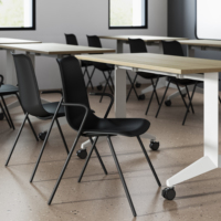 Chaises de bureau ergonomiques modernes OMNI avec structure métallique, hauteur réglable, plastique de haute qualité pour des arrangements d'assise flexibles