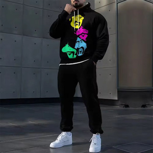 Men Shark Print Tracksuit Knitted Pullover <b>Sweater</b> Jogger Pants Casual Fitness Sportswear <b>Set</b> - Product Image 6
