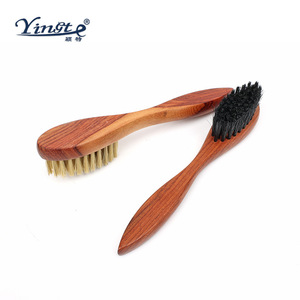 Yinste <b>Shoe</b> <b>Brush</b> Set Pig Hair Solid Wood Handle Stain Removal Cleaning Tool - Product Image 1