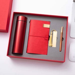 High Quality logo Print Beauty Vintage Leather Notebook with Vacuum <b>Cup</b> Pen and Bookmark for Luxury Promotion Business Gift Set - Product Image 5