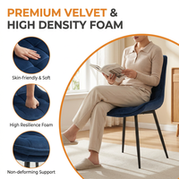 Chaise de salle à manger en velours nordique de luxe moderne, pieds en métal certifiés EN12520, chaise ergonomique pour hôtel, restaurant, mobilier