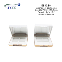 Palette de fards à paupières vide en ABS recyclable, 4 compartiments, miroir, logo personnalisé, couleur personnalisée, impression sérigraphique, étui compact pour maquillage