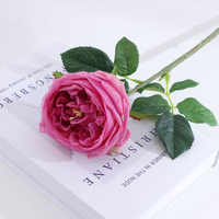 Echt Aussehende Feuchtigkeitsspendende Künstliche Austin-Rosen Blumenstiele Künstliche Rosenstiele Seidenrosen für DIY Hochzeit Party Dekoration