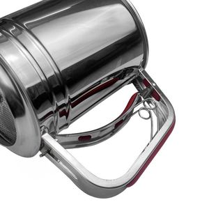 小麦粉シフターシリコーンハンドル付きステンレススチール半自動ハンドプレスケーキスプリンクリングパウダーふるいベーキングツール用 - Product Image 4