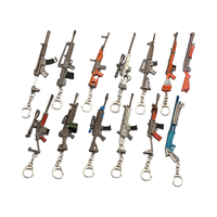Exquis Mini Gun Couteau Porte-clés Ventilateurs En Métal Porte-clés Style Dessin Animé Sous-Machine Automatique Fusil Porte-clés En Alliage De Zinc