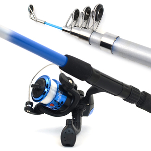 12pcs 1.8m <strong>Best</strong> Travel Portable Light Soft Fiberglass Spinning Telescopic Fishing <strong>Rod</strong> Set With Spinning <strong>Reel</strong>