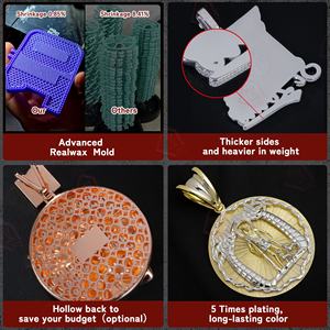 Подвеска из муассанита на заказ, с эмалевым контуром, в стиле хип-хоп, из стерлингового серебра 925 пробы, инкрустированная муассанитом, подвеска-буква - Product Image 6